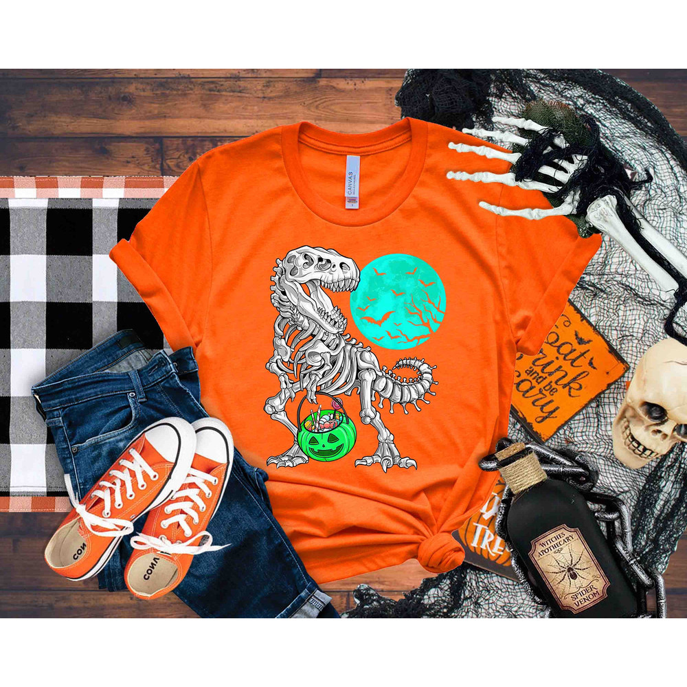 Halloween shirts, for Boys Kids Dinosaur Skeleton T rex Scary T-Shirt, Spooky Saurus Rex Shirt, Cute Halloween shirt, Dinosaur Halloween tee.jpg