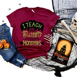 halloween teacher shirt, i teach the cutest little monsters , halloween shirts for teachers, teacher tee, holiday teache