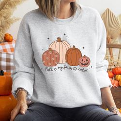fall is my favorite color shirt, pumpkin fall tee, cozy fall shirt, family thanksgiving shirt, fall lover tshirt, cute p