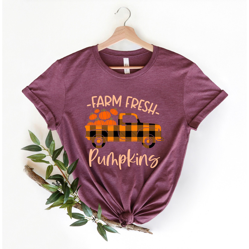 Farm Fresh Pumpkins Shirt, Fall Truck Shirt, Pumpkin Shirt, Autumn Shirt, Fall Shirts, Thanksgiving Gift, Gift for Mom, happy thanksgiving 1.jpg