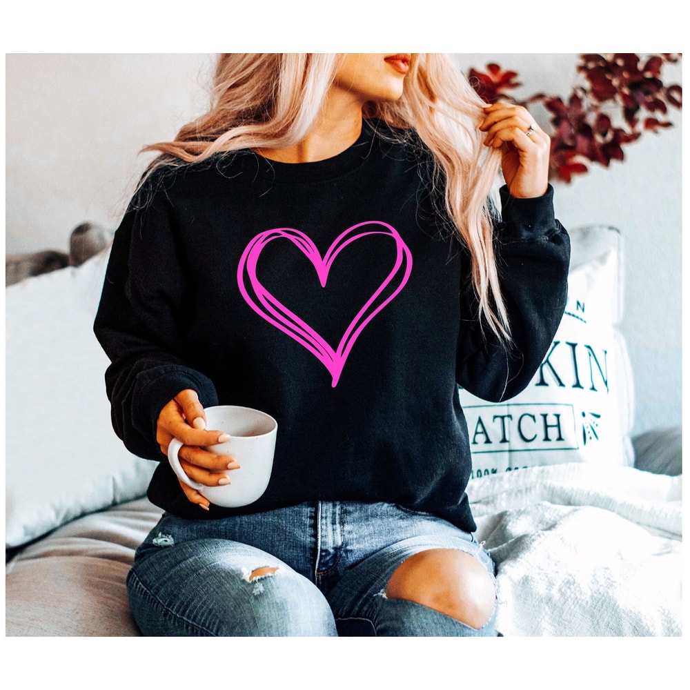 Heart Sweatshirt, Valentines Shirt for Women Long Sleeve Retro Valentines Sweatshirt for women, Cute Valentines Tshirt, Valentine Crewneck.jpg