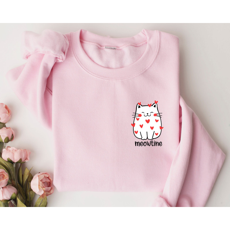 Cat Lover Valentine Sweatshirt, Cute Cat Valentine Sweatshirt, Girls Valentines Day Gift, Cat Hearts Sweater, Valentines Day Gift, For Lover.jpg