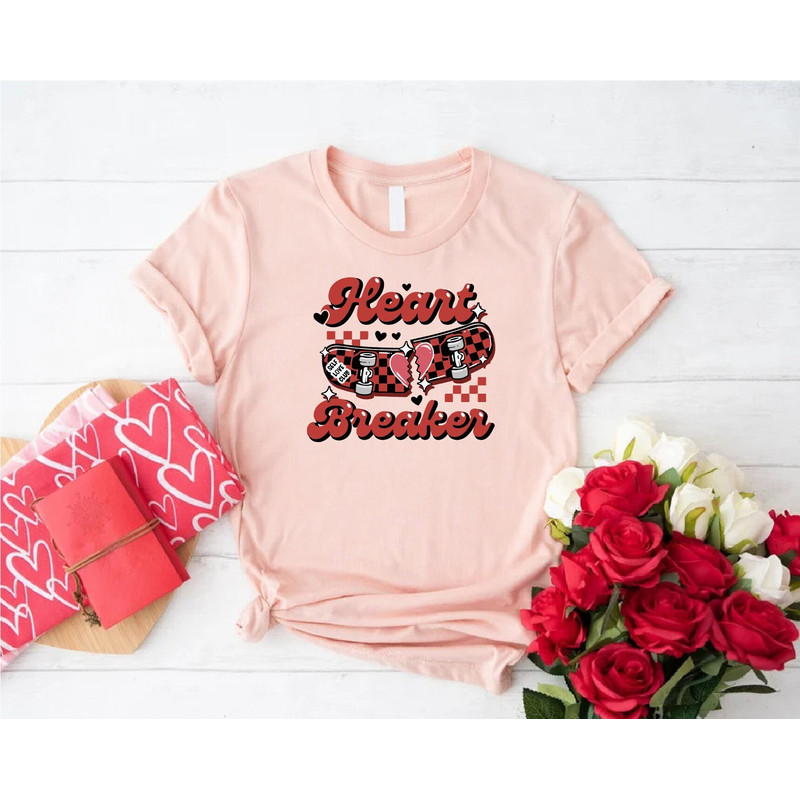 Heart Breaker Valentines Day Shirt,Valentine Skateboard Shirt,Valentine Gift Boys,Retro Valentine,Self Love Club Shirt,Funny Valentine Day.jpg