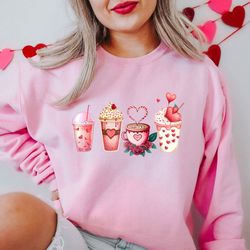 womens valentines day sweatshirt, cute valentine coffee sweatshirt, womens valentines day sweater, valentines day shirt,