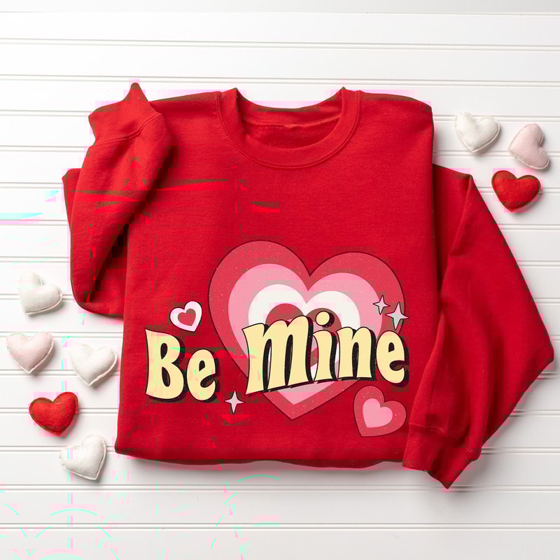 Be Mine Sweatshirt, Be Mine Valentine Shirt, Valentine's Day Heart Sweatshirt, Retro Love Shirt, Valentine Heart Shirt, Cute Valentine Shirt.jpg