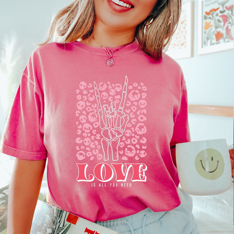 Comfort Colors® Skeleton Hand Shirt, Retro Love Valentines Day Shirt, Skeleton Rock Shirt, Funny Valentine Shirt, Sarcastic Shirts.jpg