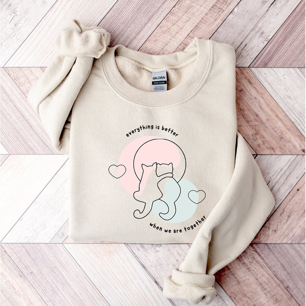 Cute Cat Valentine Sweatshirt, Cat Lover Valentine Sweatshirt, Cat Mom Shirt, Cat Mom Sweater, Gift for Cat Lover, Girls Valentines Day Gift.jpg