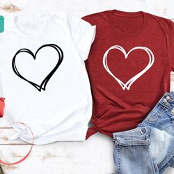 double heart shirt, cute valentines day shirt, womens valentine, cute heart shirt, valentines day shirt, heart shirt