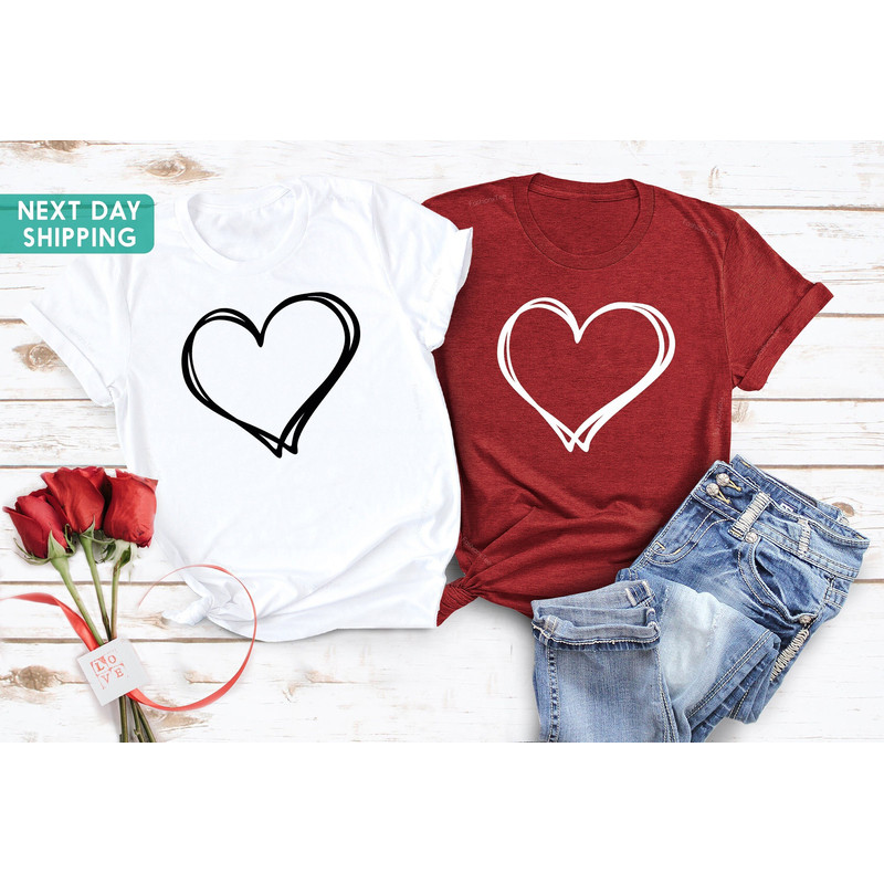 Double Heart Shirt, Cute Valentines Day Shirt, Womens Valentine, Cute Heart Shirt, Valentines Day Shirt, Heart Shirt.jpg