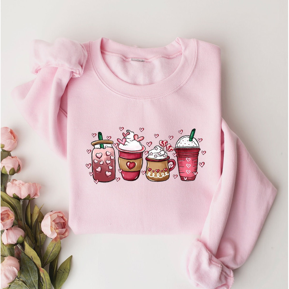 Women's Valentines Day Sweatshirt, Valentine Coffee Sweatshirt, Valentines Day Shirt, Valentines Sweater, Women's Valentines Day Sweater.jpg