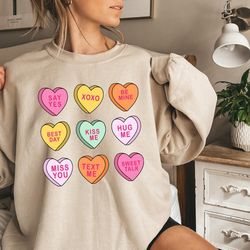 gift for love, be mine sweatshirt, conversation hearts shirt, xoxo sweatshirt, valentines day shirt, gift for her, gift