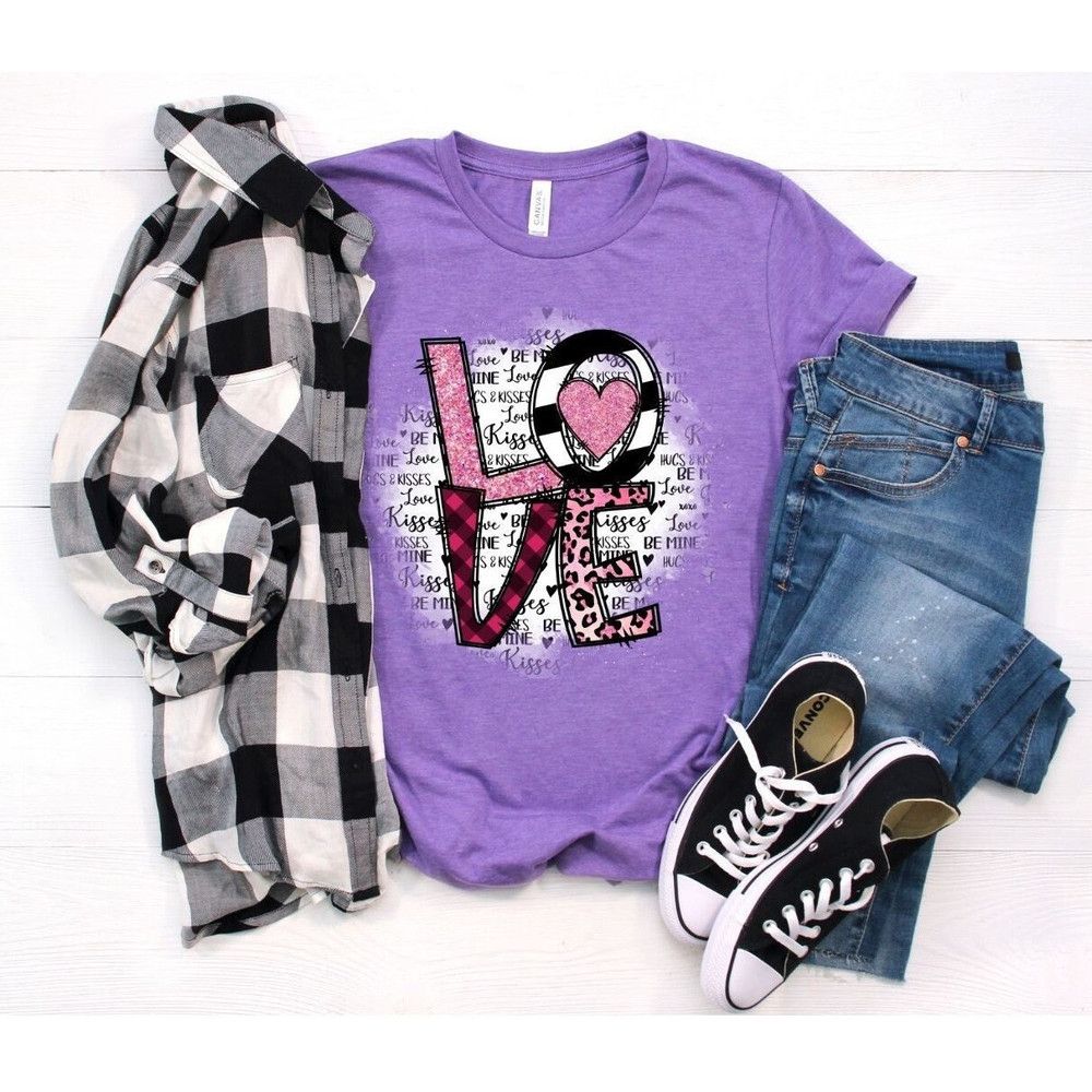 Love Valentines Shirt, Plaid Valentines Day Shirt, Valentines Day Shirts For Woman, Love Shirt, Valentines Day Gift, Cute Valentine Tee.jpg