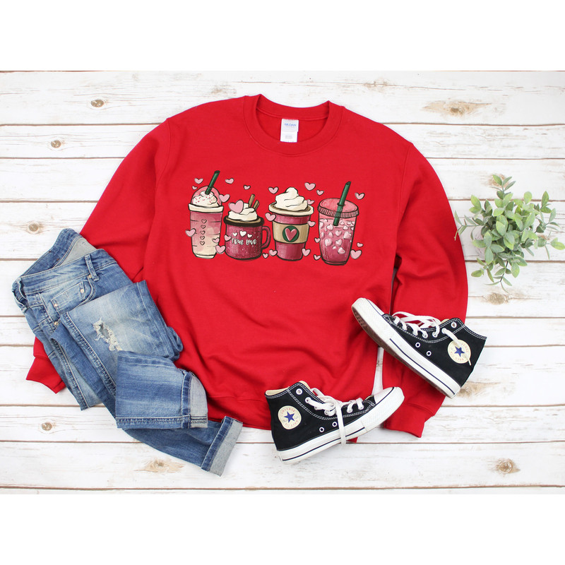 Valentines day True love Coffee Sweatshirt,Iced coffee Valentine Shirt, Valentine's Day Gift,Cute Coffee Lover Shirt,Valentine Women Sweater.jpg