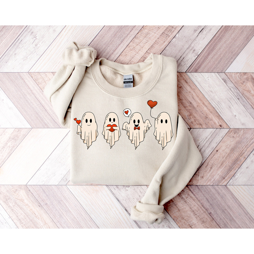 Valentines Sweatshirt, Valentines Ghost Sweatshirt, Cute Ghost Sweater, Valentines Gift Shirt, Retro Valentines Day t-shirt,Valentines Shirt.jpg