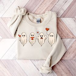 valentines sweatshirt, valentines ghost sweatshirt, cute ghost sweater, valentines gift shirt, retro valentines day t-sh
