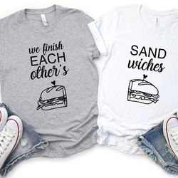 we finish each others sandwiches couple shirts, couple shirts, hans and anna tees, men women, disney frozen t-shirt, cou