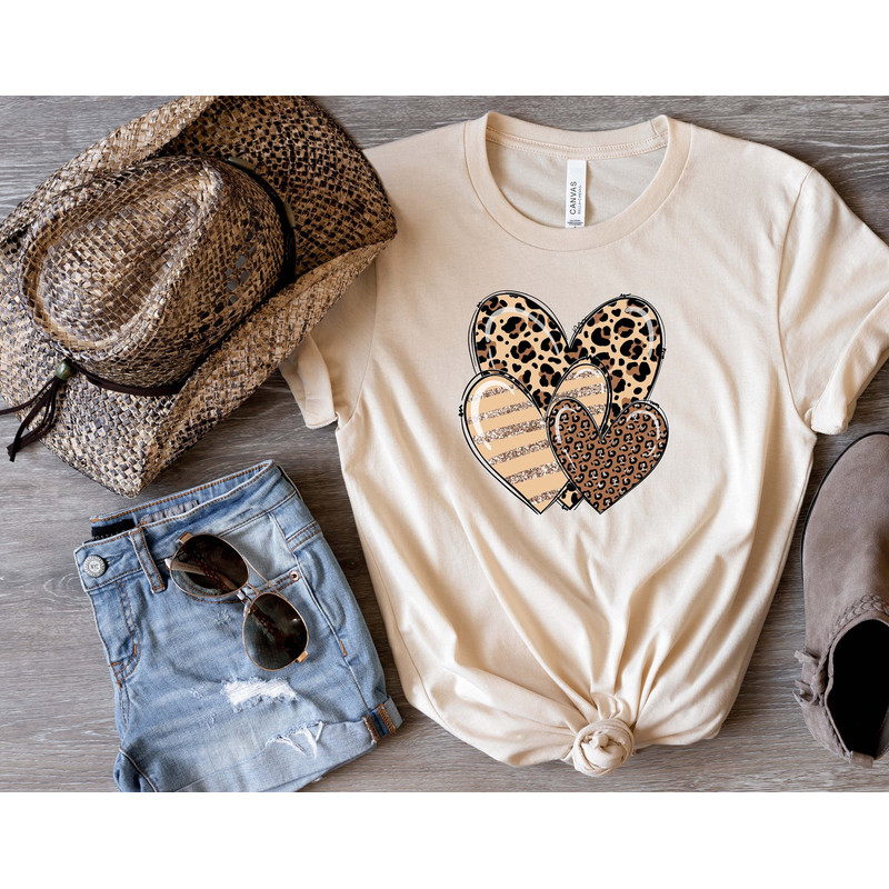 Leopard Heart Shirt, Valentine Woman Girl Gift, Gift for Her, Valentine Women Girls Outfit, Valentine Heart Trendy Leopard T-shirt.jpg