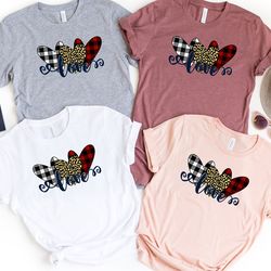 leopard print valentines hearts shirt, valentines day shirt, love shirt, couple matching shirt, gift for wife, engagemen