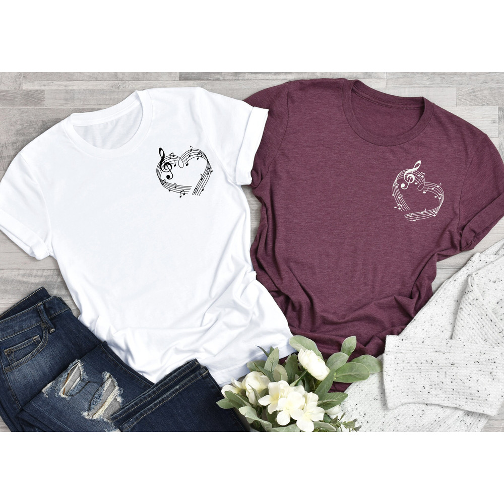 Music Note Heart Shirt, Valentines Day Shirt, Couple Matching Shirt, Valentines Days Gift, Music Note Shirt.jpg