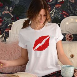 red lips shirt, red kiss shirt, red lips, red kiss, lips, kiss