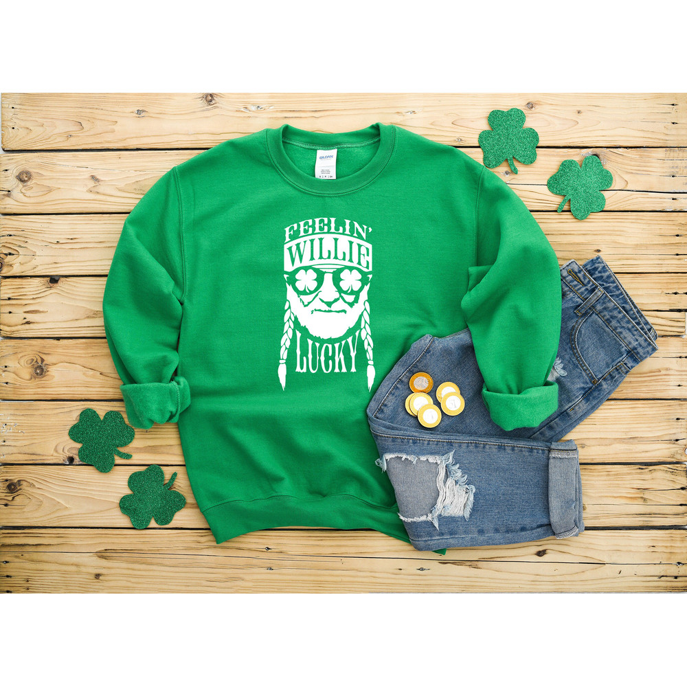 Feelin' Really Lucky St Patrick's Day Heavy Blend Crewneck Sweatshirt, Funny St Patrick's Day, St Paddy's Day, Lucky, Green Beer,.jpg