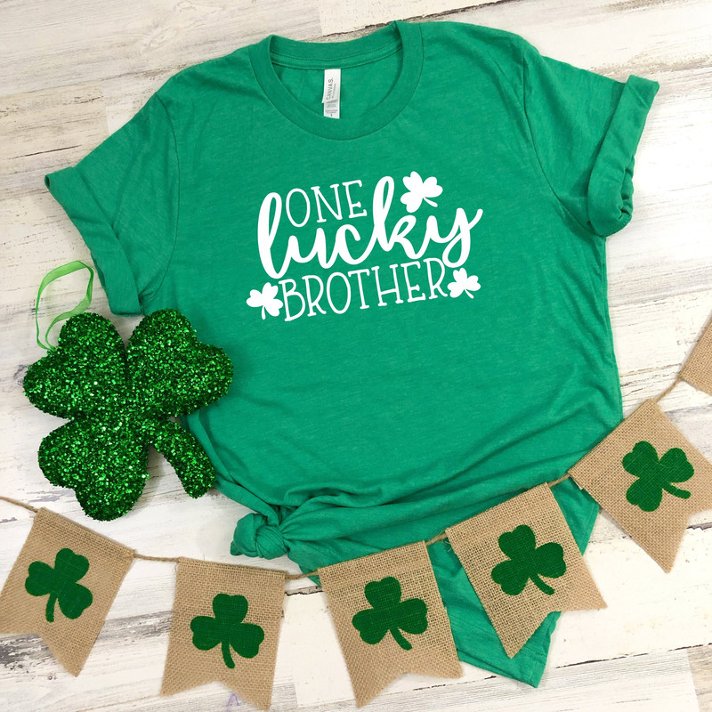 One Lucky Brother St Patrick's Day ADULT T-Shirt, St Patrick's Day Shirt, Brother Shirt, St Paddy's Day Shirt, St Patty's, Gift For Brother.jpg