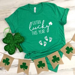 twins extra lucky this year st patricks day shirt, st pattys day, twins baby reveal, mom to be, pregnant shirt, mom shir