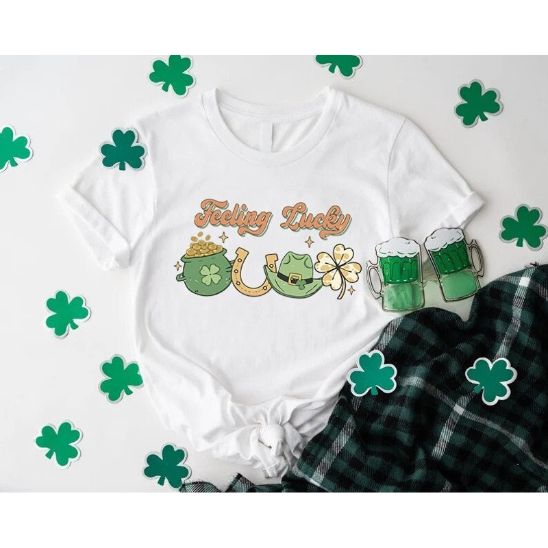 Feeling Lucky St Patricks Day, Shamrock Lucky Tshirt, Paddys Day Shirt, Patrick Day Gift,Clover Shirt St Patricks,Irish Shirts for Women Men.jpg