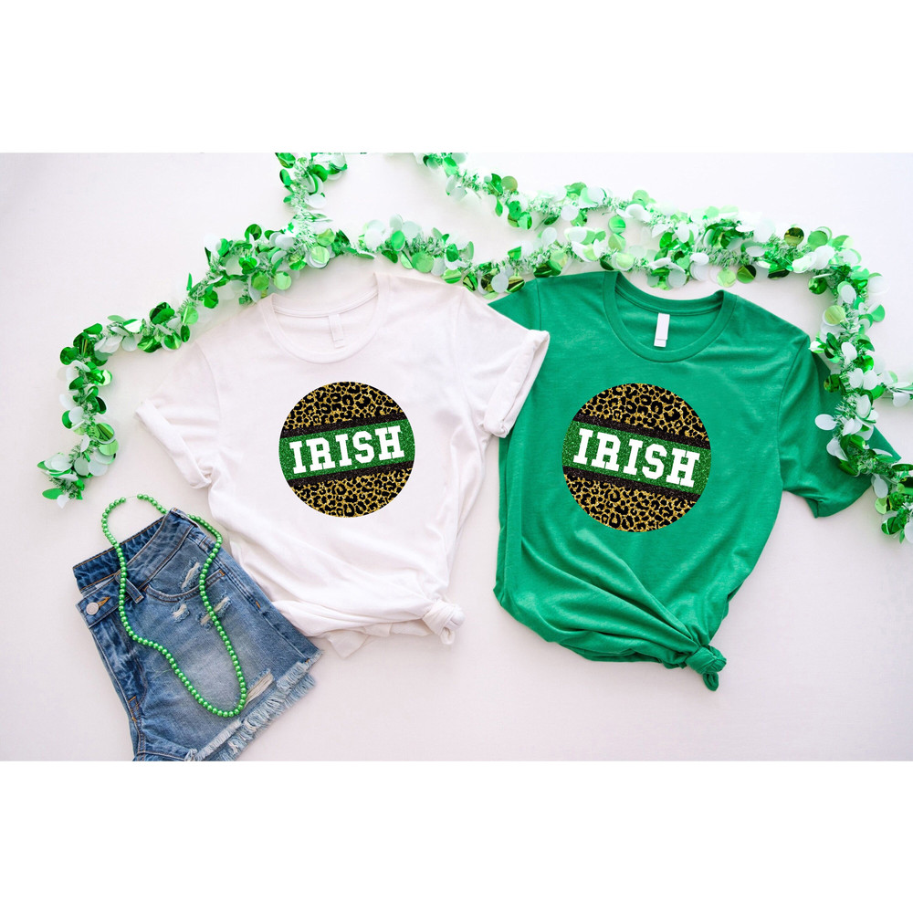 Leopard St Patricks Day Shirt, Irish Womens Shirt, St Patricks Day Gift for Women, Four Leaf Clover Shirt,Leopard Shamrock Shirt,Lucky Shirt.jpg