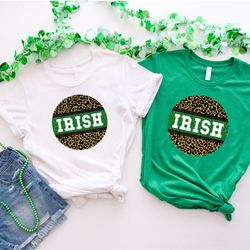 leopard st patricks day shirt, irish womens shirt, st patricks day gift for women, four leaf clover shirt,leopard shamro