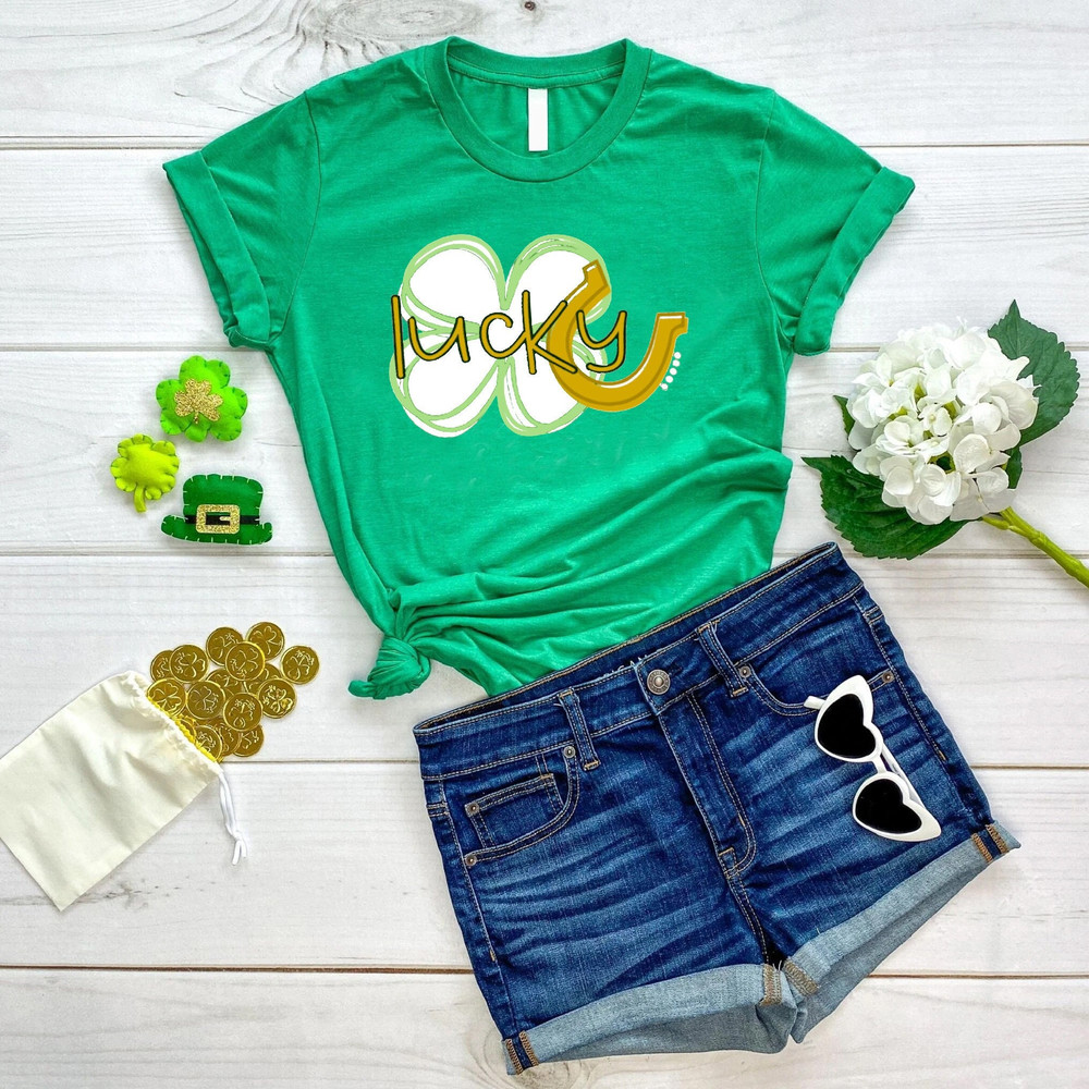Lucky Shirt, St Patricks Day Shirt, Gift for St Patricks Day, Shamrock Lucky Shirt, St Patrick Lucky Shirt,Four Leaf Clover Shirt,Shenanigan.jpg