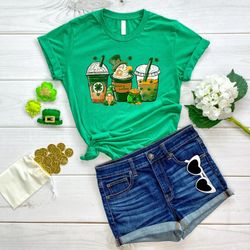 st patrick coffee shirt, coffee lover gift, irish shamrock shirt, st patricks day gift, shamrock lucky shirt, four leaf