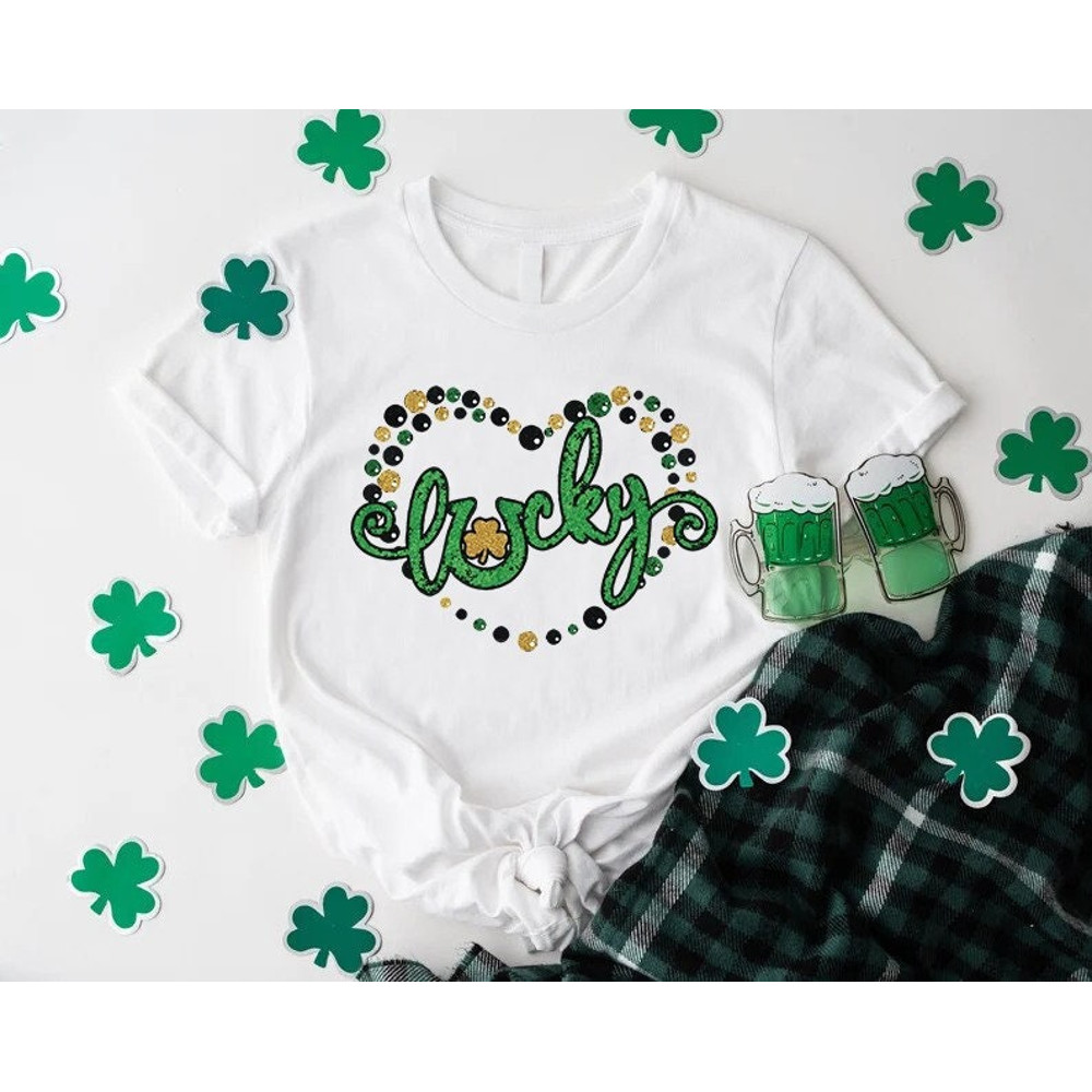St Patricks Lucky Shirt, Shamrock Lucky Tshirt, St Patricks Gifts, Four Leaf Clover Shirt, Womens St Pattys Shirt Gift, Lucky Clover Shirt.jpg