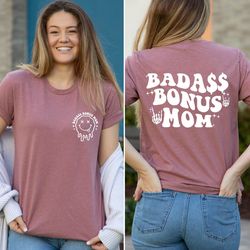 badass bonus mom shirt, badass bonus mom t-shirt, groovy bonus mom tee, bonus mom melting face shirt, funny step mom shi