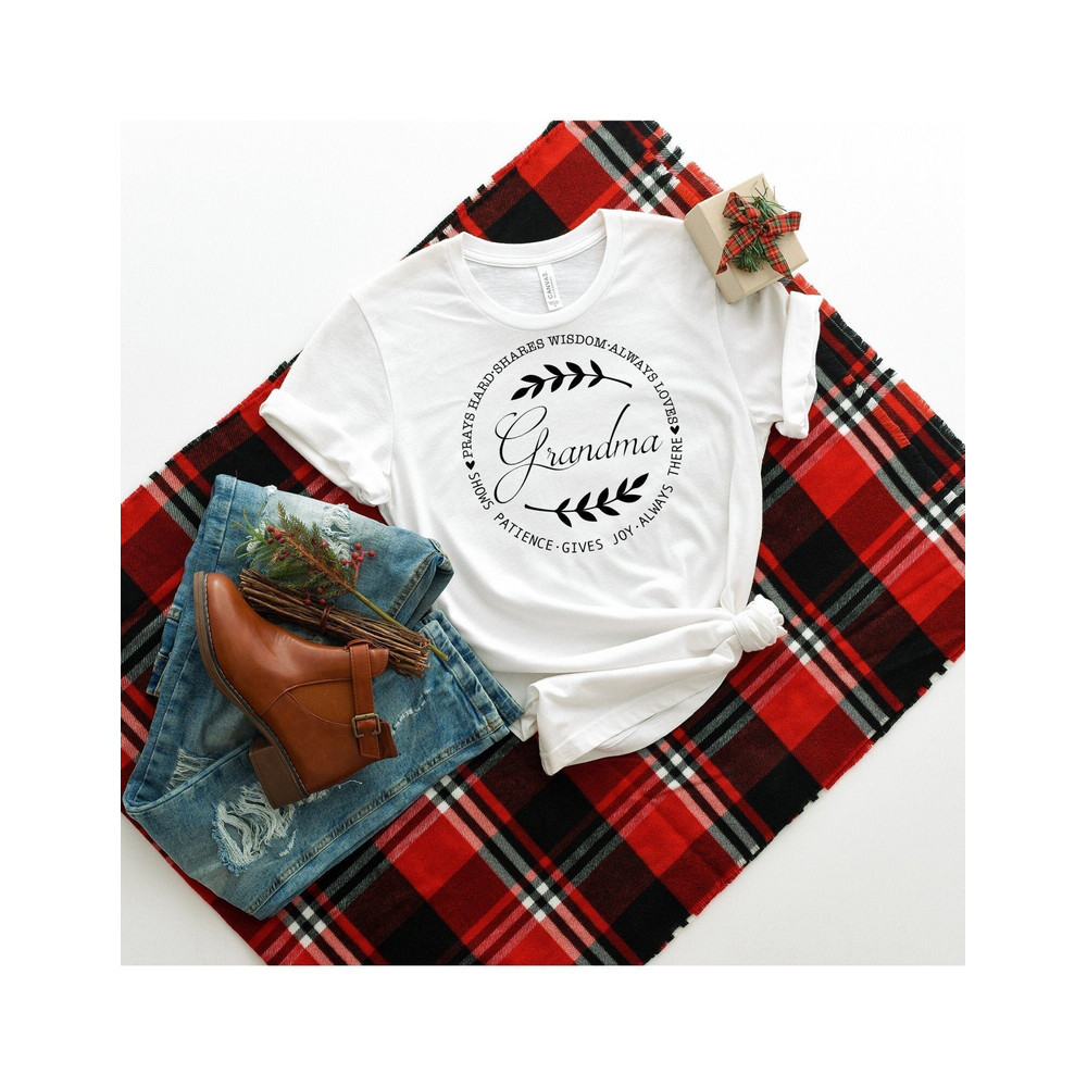 Grandma Shirt, Grandma Shirt Gift, Grandma Always Loves Shirt, Shares Wisdom Shirt, Mother's Day Gift, Grandma T-Shirt Gift.jpg