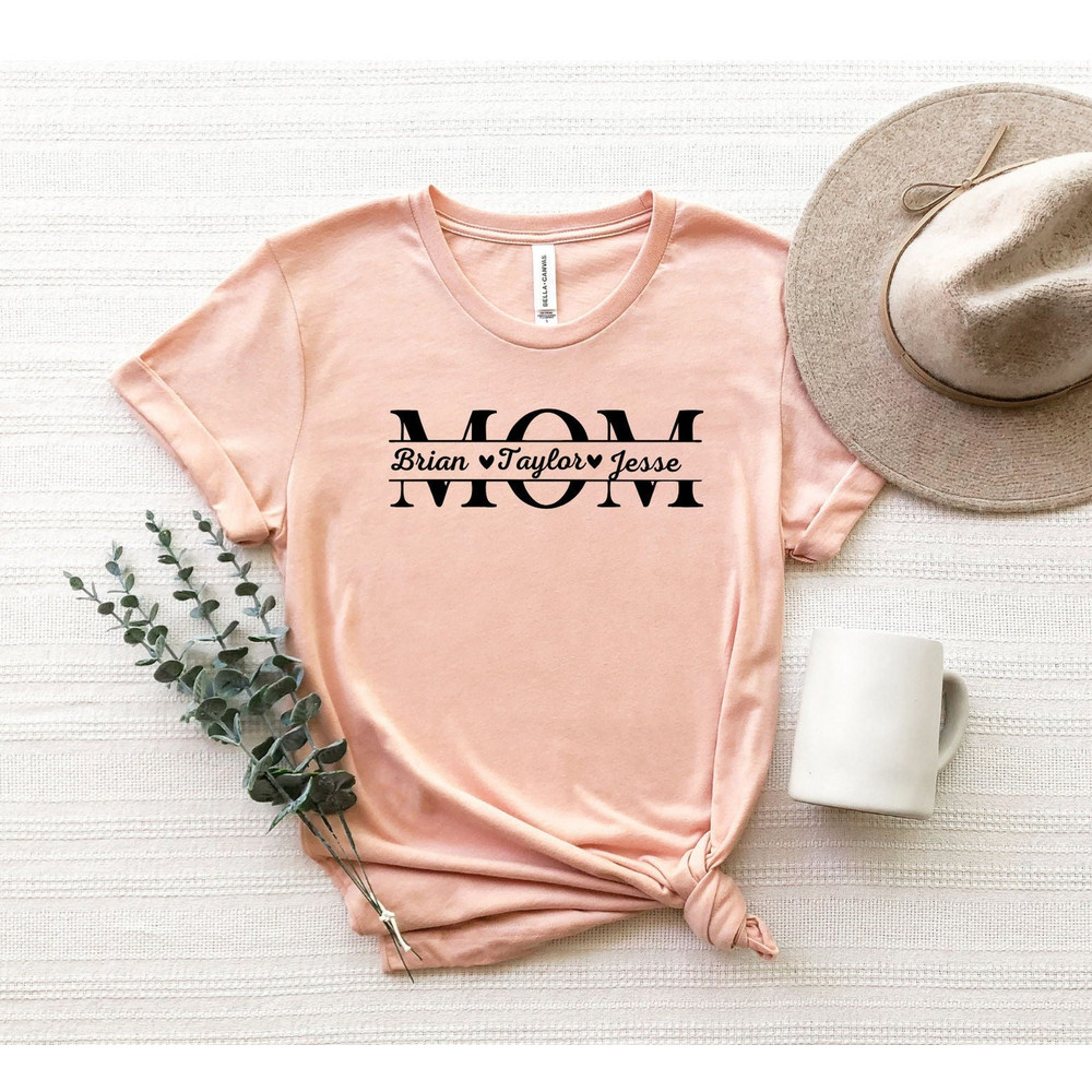 Personalized Mom Shirt With Kids Name, Custom Mom Shirt, Kids Name T-Shirt, Custom Mom Gift, Mothers Day Gift, Mom Name Shirt, Cute Mom Tee.jpg