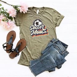 soccer mom shirt, retro soccer mom t-shirt, game day shirt, soccer ball tee, gift for soccer mom, mom life shirt, footba