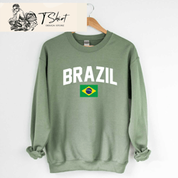 brazil football shirt brasil world cup sweatshirt gift for fans - happy place for music lovers