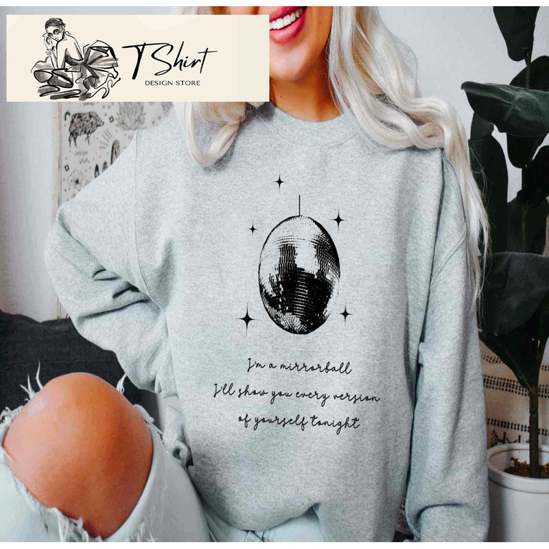 Mirrorball Lyrics Taylor Swift Sweatshirt, Taylor Swift Mirrorball Album, Taylor Swift Gifts to Fans - Happy Place for Music Lovers.jpg