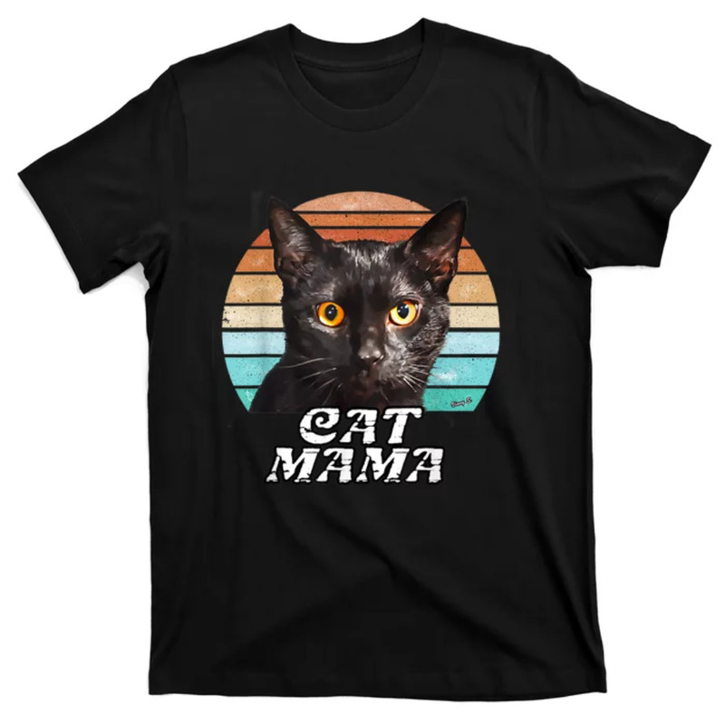 TeeShirtPalace Cat Mama Mom Mothers Day Black Cat Retro T-Shirt.jpg