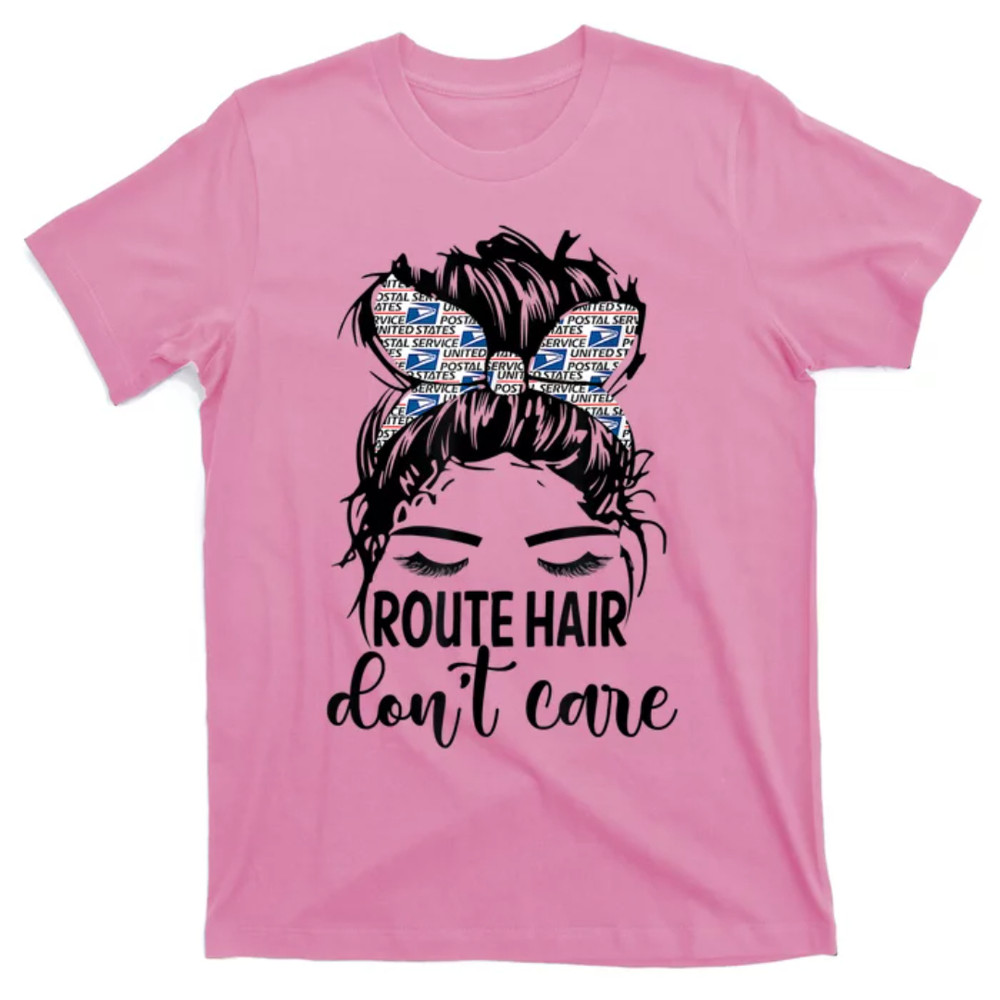 TeeShirtPalace Route Hair Don't Care Messy Bun Mom Funny Mothers Day Womens T-Shirt.jpg
