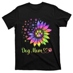 sunflower dog mom tie dye dog lover mothers day mama grandma t-shirt