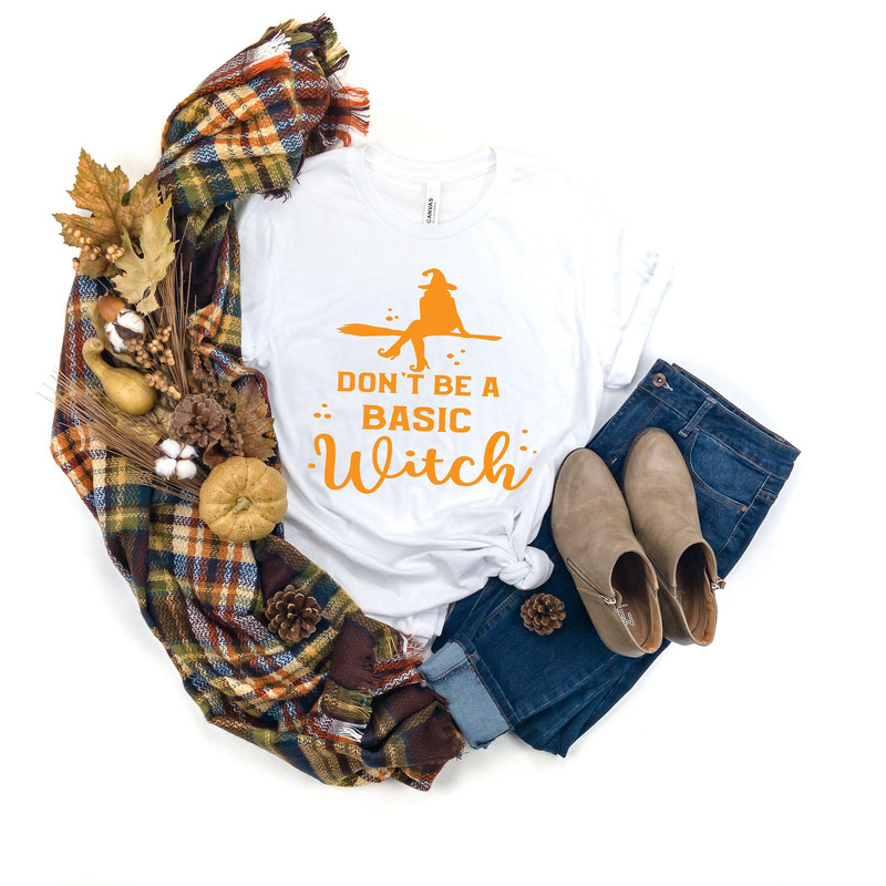 Don't Be A Basic Witch Shirt, Witch Halloween Shirt, Happy Halloween, Halloween Hat Shirt, Horror Shirt, Witch Shirt, Halloween.jpg