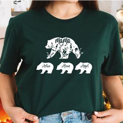 personalized mama bear and kids bear shirt, mom shirt with children names, mothers day gift, gift for mother, mom tees l