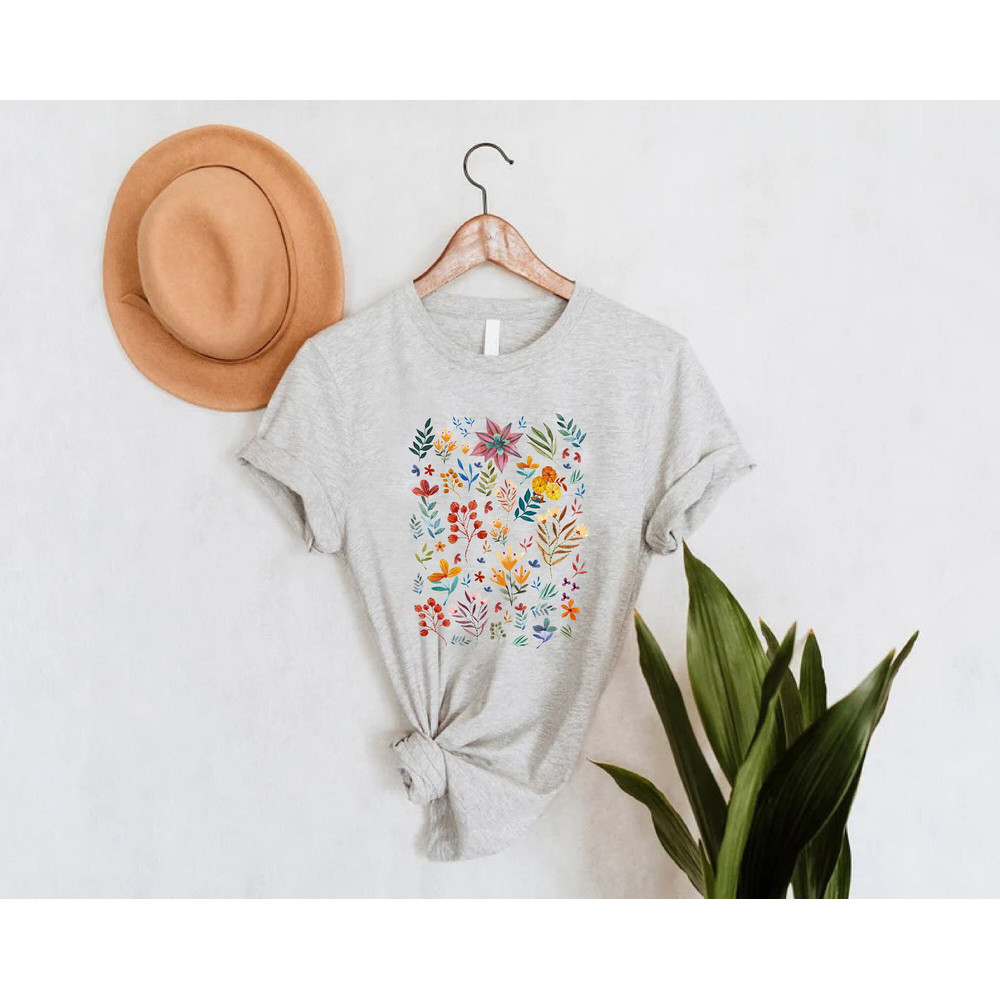 Womens Floral Shirt,Wild Flowers Cottagecore TShirt,Mothers Day Gift,Aesthetic Shirt,Botanical Tee,Gift For Mom,Vintage Floral Nature Shirt.jpg