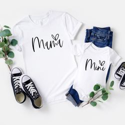 mama and mini shirt, mother and daughter, mothers day gift, mama shirt, mini shirt,baby shower gift, cute mom shirt,preg