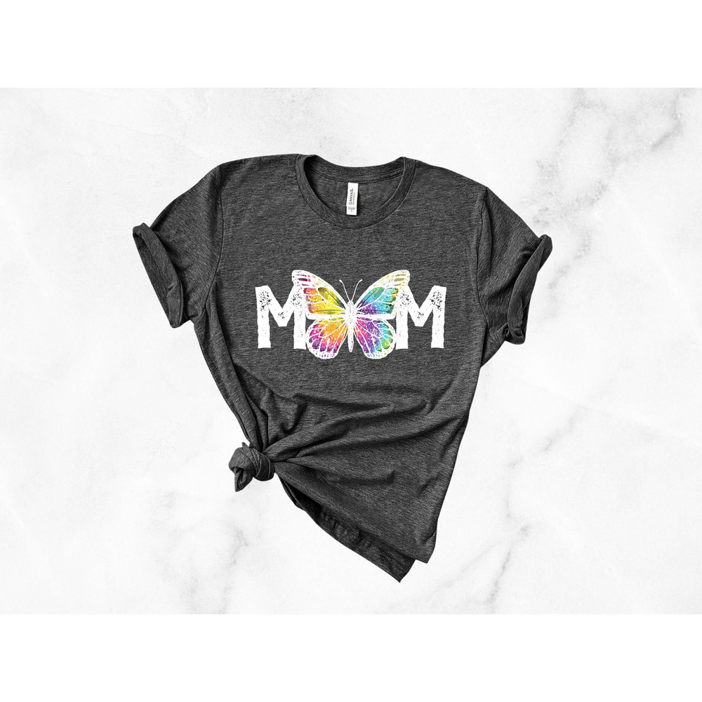 MOM shirt, Mother's Day Shirt, Mothers Day Gift, Blue butterfly, gift for mom, newborn mom, pregnancy announcement shirt.jpg