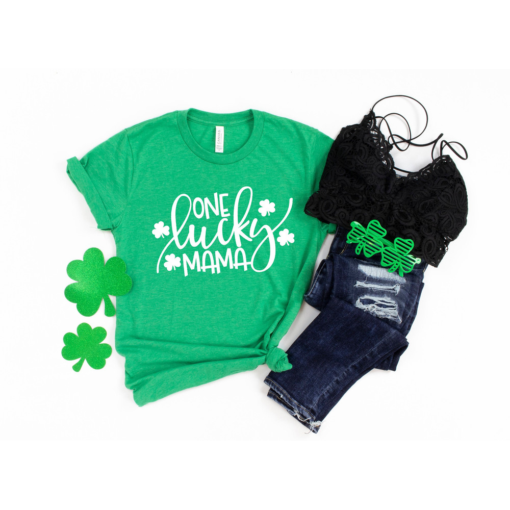 One Lucky Mama Shirt, St. Patrick's Day Shirt, St. Paddy's Day, Mom Shirt, Lucky Mom Shirt, Pregnancy Reveal Shirt, One Lucky Mama,Mom Shirt.jpg