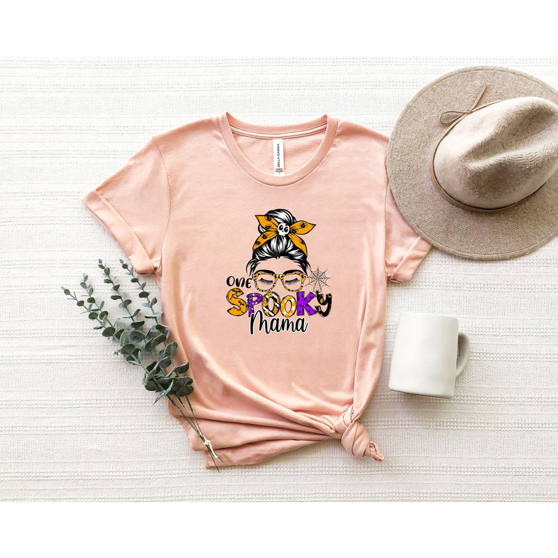 One Spooky Mama Shirt, Spooky Shirt, Trick Or Treat Shirt, Halloween Shirt, Halloween Mom Shirt, Pumpkin Shirt, Womens Halloween.jpg