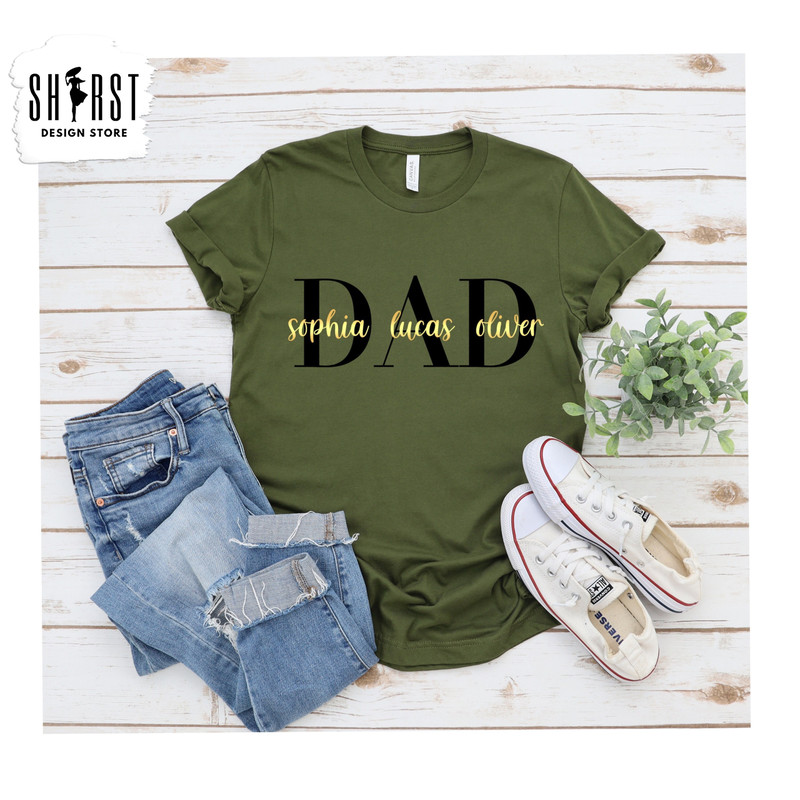 Custom Dad Shirt Personalized Dad Shirt With Kids Names Custom Papa Shirt Gift for Dad Custom Father's Day Gift Kids Named Shirt.jpg